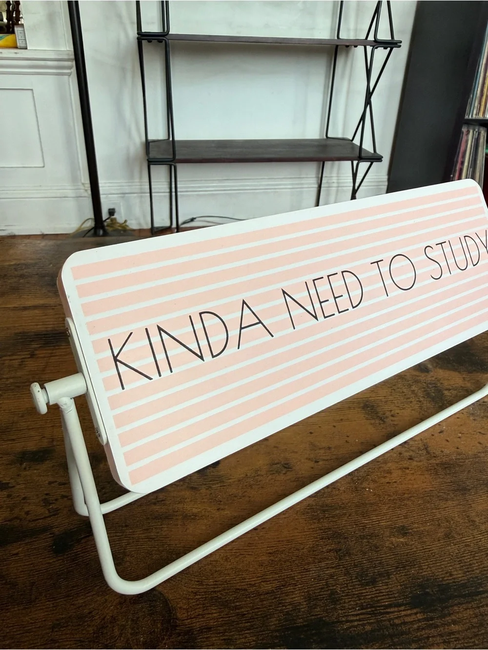 Kinda Need to Study - Want to Take a Nap Pink Desk Sign - Home Office Accent